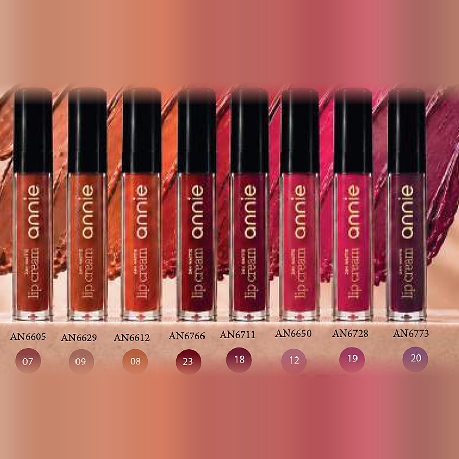 Rouges à lèvres liquides Annie Lip Cream mat en huit teintes