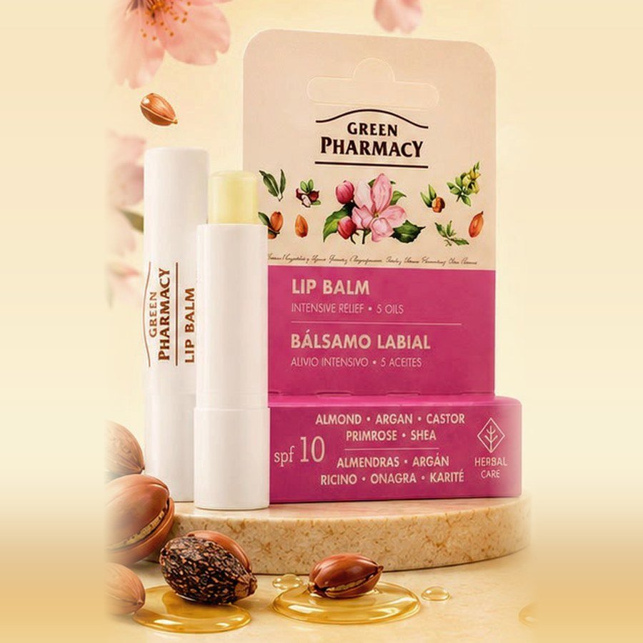 Baume à lèvres Green Pharmacy Intensive Relief aux 5 huiles, SPF 10