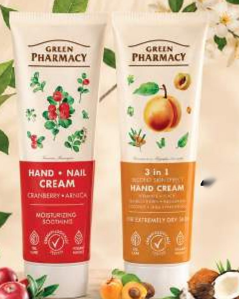 Crèmes mains Green Pharmacy à la canneberge et à l’abricot